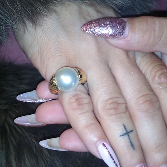 Vintage interchangeable Gold shell ring - Picture 3 of 7